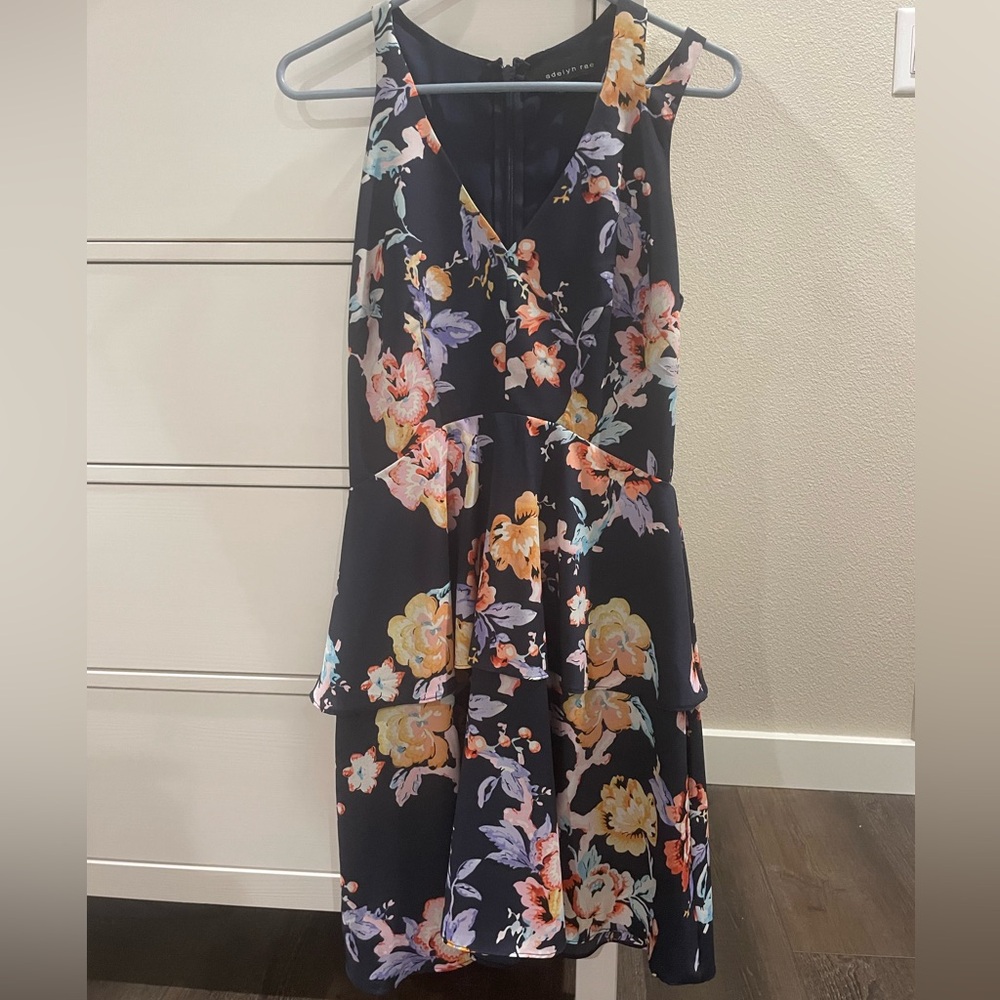 Adelyn Rae Black Floral Midi Dress